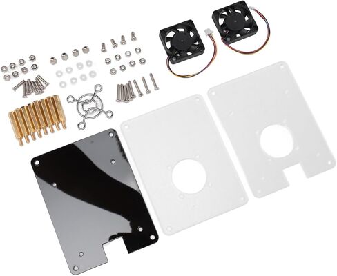حافظة أكريليك SUNGOOYUE لجهاز RasPi 5، غلاف تبريد شفاف بطبقتين مع تصميم متكامل، للوحة الأم RasPi 5 مع مروحة تبريد in Kuwait