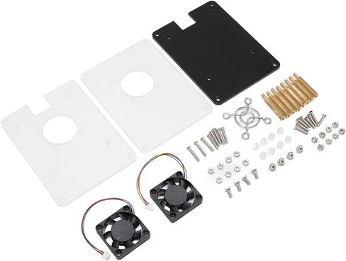 حافظة أكريليك SUNGOOYUE لجهاز RasPi 5، غلاف تبريد شفاف بطبقتين مع تصميم متكامل، للوحة الأم RasPi 5 مع مروحة تبريد in Kuwait