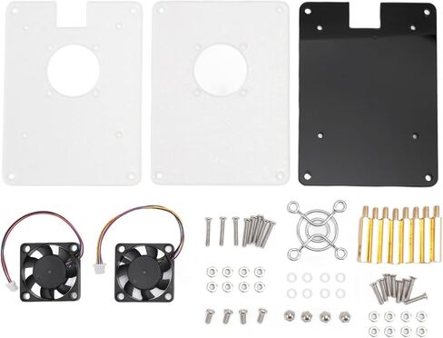 حافظة أكريليك SUNGOOYUE لجهاز RasPi 5، غلاف تبريد شفاف بطبقتين مع تصميم متكامل، للوحة الأم RasPi 5 مع مروحة تبريد in Kuwait