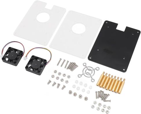 حافظة أكريليك SUNGOOYUE لجهاز RasPi 5، غلاف تبريد شفاف بطبقتين مع تصميم متكامل، للوحة الأم RasPi 5 مع مروحة تبريد in Kuwait
