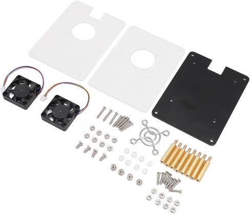 حافظة أكريليك SUNGOOYUE لجهاز RasPi 5، غلاف تبريد شفاف بطبقتين مع تصميم متكامل، للوحة الأم RasPi 5 مع مروحة تبريد in Kuwait