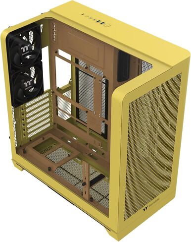 Thermaltake View 390 Air; Mid Tower; 2x120mm CT Fans Included; 360mm Radiator Support; 420mm GPU Clearance; Hidden Connector Support; Rotatable PCIe Slots; Butter Caramel; CA-11F-00MMWN-00 in Kuwait