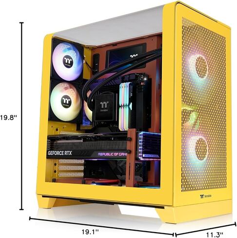 Thermaltake View 390 Air; Mid Tower; 2x120mm CT Fans Included; 360mm Radiator Support; 420mm GPU Clearance; Hidden Connector Support; Rotatable PCIe Slots; Butter Caramel; CA-11F-00MMWN-00 in Kuwait