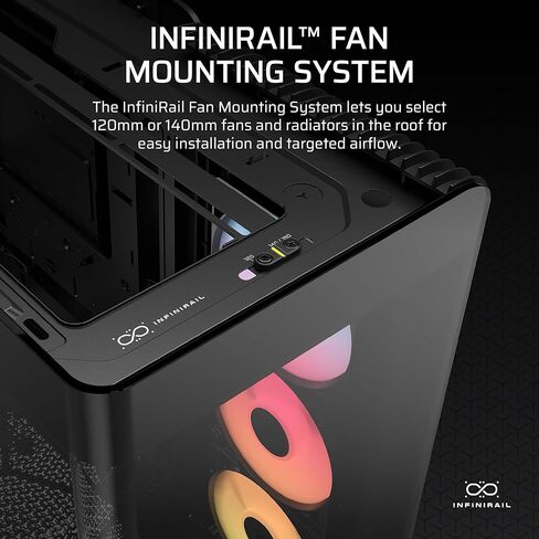 حزمة CORSAIR Frame 4500X RS-R ARGB - تتضمن 3X مراوح RS120R ARGB، 1x RS120 ARGB Fan، 1x Nautilus RS 360 ARGB CPU Cooler - أسود in Kuwait
