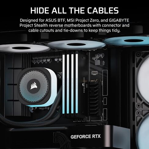 حزمة CORSAIR Frame 4500X RS-R ARGB - تتضمن 3X مراوح RS120R ARGB، 1x RS120 ARGB Fan، 1x Nautilus RS 360 ARGB CPU Cooler - أسود in Kuwait