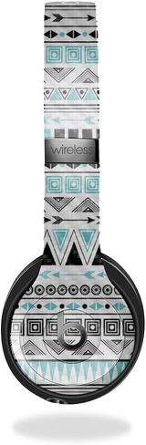 Carbon Fiber Headphone Skin Compatible with Beats Solo 4 - Turquoise Tribal - Premium 3M Vinyl Protective Wrap Decal Cover - Easy to Apply | Crafted in The USA by MightySkins in Kuwait