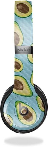 Carbon Fiber Headphone Skin Compatible with Beats Solo 4 - Blue Avocados - Premium 3M Vinyl Protective Wrap Decal Cover - Easy to Apply | Crafted in The USA by MightySkins in Kuwait