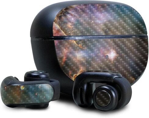 Carbon Fiber Headphone Skin Compatible with Bose Ultra Open Earbuds - Golden Nebula - Premium 3M Vinyl Protective Wrap Decal Cover - Easy to Apply | Crafted in The USA by MightySkins in Kuwait