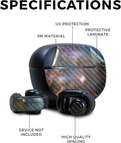 Carbon Fiber Headphone Skin Compatible with Bose Ultra Open Earbuds - Golden Nebula - Premium 3M Vinyl Protective Wrap Decal Cover - Easy to Apply | Crafted in The USA by MightySkins in Kuwait