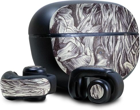 Glossy Glitter Headphone Skin Compatible with Bose Ultra Open Earbuds - Nest Sketch - Premium 3M Vinyl Protective Wrap Decal Cover - Easy to Apply | Crafted in The USA by MightySkins in Kuwait
