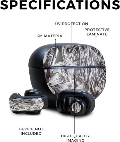 Glossy Glitter Headphone Skin Compatible with Bose Ultra Open Earbuds - Nest Sketch - Premium 3M Vinyl Protective Wrap Decal Cover - Easy to Apply | Crafted in The USA by MightySkins in Kuwait