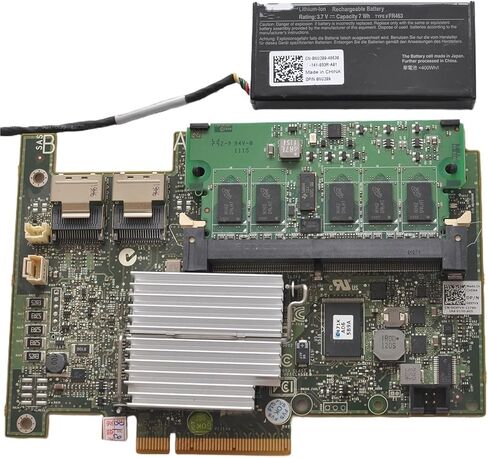 H700 XXFVX HCR2Y H2R6M R374M مع ذاكرة تخزين مؤقت سعة 512 ميجابايت 0NU209 6Gbps SAS Raid Controller مع بطارية لـ H700 (البطاقة والبطارية) in Kuwait