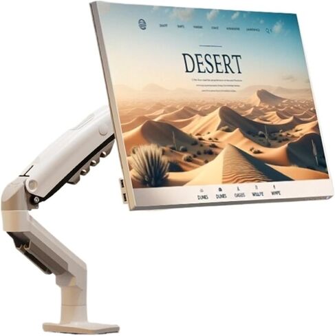 F80 الأبيض شاشة الكمبيوتر حامل ناتئ شاشة سطح المكتب سطح المكتب ارتفاع حامل رفع دوران تمتد in Kuwait