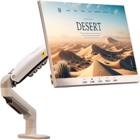 F80 الأبيض شاشة الكمبيوتر حامل ناتئ شاشة سطح المكتب سطح المكتب ارتفاع حامل رفع دوران تمتد in Kuwait