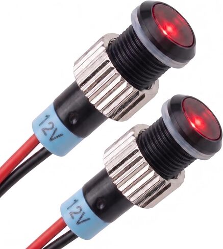 6mm 1/4" White 12V LED Metal Indicator Pilot Custom Dash Light Lamp with Black Body PLB-6 in Saudi Arabia