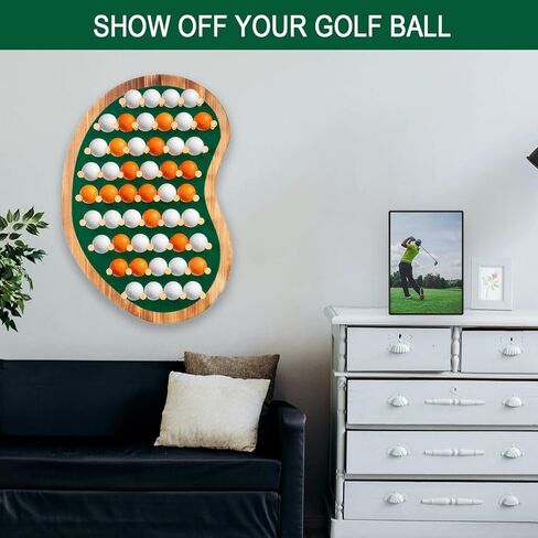 40 Golf Ball Collection Display Rack Cabinet Holder Case Wall Mount - Golf Gifts for The Golf Enthusiast - Golf Display Box Unique Putting Green Shape in Saudi Arabia