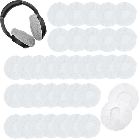 50 Pack Headphone Ear Covers Disposable Earphone Covers Gaming Headset Ear Cover for Wired On-Ear Headphones Wired Kids Headphones Over-Ear Headsets Noise Canceling Overhead Headphones in Kuwait