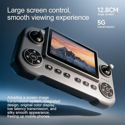 طائرة بدون طيار مع طائرات بدون طيار بكاميرا 8K للبالغين، شاشة LCD عالية الوضوح مقاس 4.5 بوصة وشاشة عرض كبيرة للتحكم عن بعد، 3 بطاريات، 5G HD بدون فرش GPS بدون طيار إرجاع تلقائي، تجنب العوائق (رمادي) in Kuwait