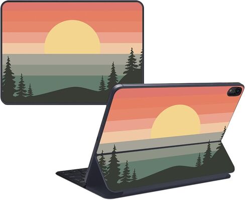 MightySkins Skin Compatible with Apple Magic Keyboard Folio for iPad 10th Gen (2022) - Sunset Forest | Protective, Durable, and Unique Vinyl Decal wrap | Easy to Apply | Made in the USA in Kuwait