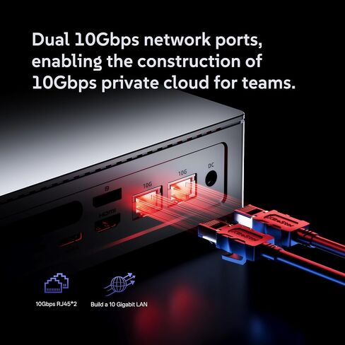 FS5206D AI NAS Mini PC, Intel Core Ultra 7 255H (16C/16T, up to 5.1GHz), 6×M.2 NVMe, Dual 10GbE, WiFi 7, Barebone Version, OCuLink, USB4, 8K DP2.0, All-Flash Private Cloud Storage Server in Kuwait