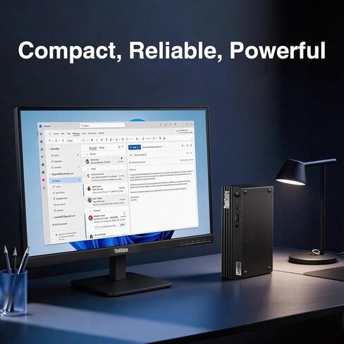 حزمة أجهزة كمبيوتر سطح المكتب Lenovo ThinkCentre M75q Business Mini، شاشة Think Vision 24 بوصة FHD IPS (1920x1080) (Ryzen 7 Pro 8700GE حتى 5.1 جيجا هرتز، 16 جيجا DDR5، 512 جيجا SSD، لوحة مفاتيح، ماوس، Wi-Fi 6، Win11 Pro) in Kuwait