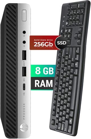 كمبيوتر مكتبي صغير HP ProDesk 600 G5، Intel Core i7-9700T، ذاكرة وصول عشوائي 8 جيجابايت، 256 جيجابايت SSD، ماوس، لوحة مفاتيح، واي فاي، BT، Windows 11 Pro (متجدد) in Kuwait