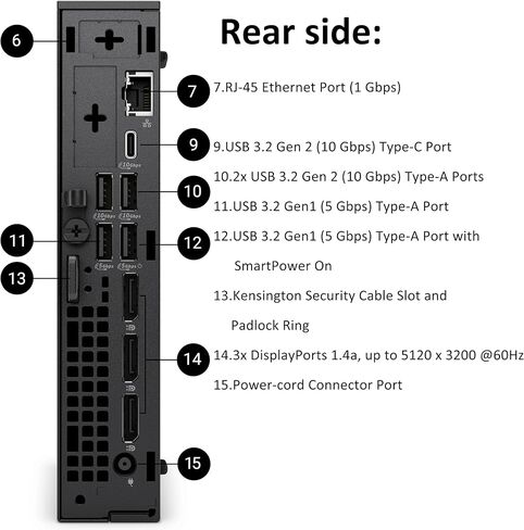 أجهزة الكمبيوتر المكتبية الصغيرة من Dell، Pro Micro Plus Al Copilot+ PC (الجيل التالي OptiPlex MFF)، Intel Ultra 7 255H، 16 جيجابايت DDR5، 512 جيجابايت PCIe SSD، 4 DisplayPort، WiFi 6، Bluetooth، Windows 11 Pro (متجدد) in Kuwait