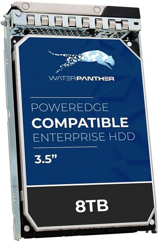 محرك الأقراص الصلبة Water Panther 8 تيرابايت 7200 دورة في الدقيقة SAS 12 جيجابت/ثانية 3.5 بوصة في علبة 14 جيجا متوافق مع خوادم Dell PowerEdge R240 R340 R740XD R550 R750 in Kuwait