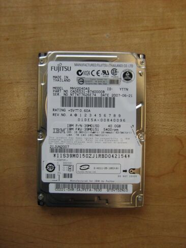 محرك الأقراص الصلبة Fujitsu MHV2040AS سعة 40 جيجابايت UDMA/100 5400 دورة في الدقيقة وسعة 8 ميجابايت مقاس 2.5 بوصة IDE in Kuwait