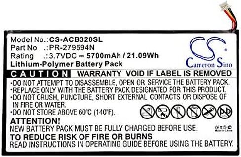 XPS Replacement Battery Compatible with ACER A5008 Iconia One 10 B3-A20 Iconia One 10 B3-A30 Iconia Tab 10 A3-A40 PN ACER PR-279594N PR-279594N(1ICP3/95/94-2) in Kuwait