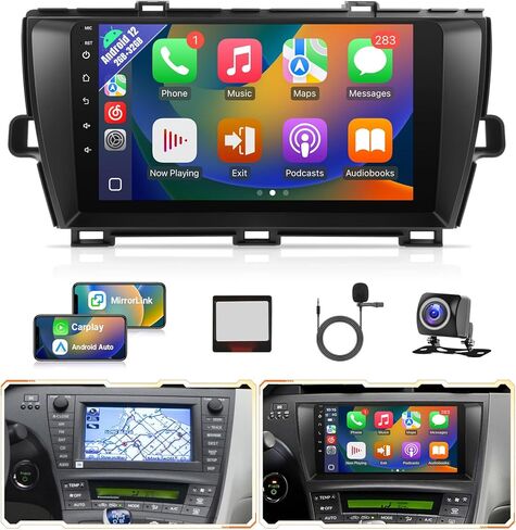 2+32GB Car Radio for Toyota Prius 2010 2011 2012 2013 2014 2015 Stereo with Carplay Android Auto, Android 12 Touch Screen with BT, WiFi, GPS, FM, Backup Camera - for J.B.L Without Big Screen in Kuwait