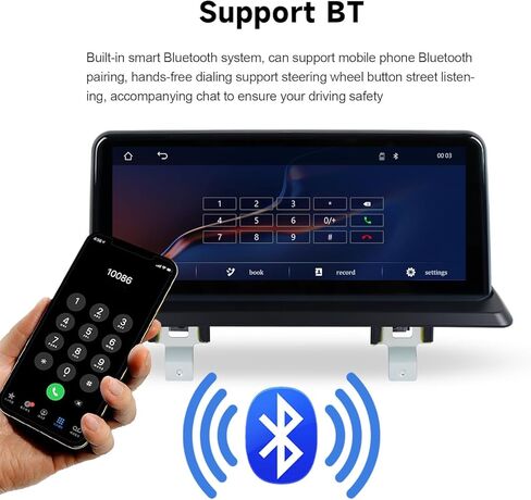 RicoRich 10.25-Inch Wireless CarPlay Android Auto Touchscreen Navigation System for BMW 1 Series E81 E82 E87 E88 2008-2012 CIC, HD Display, Bluetooth in Kuwait