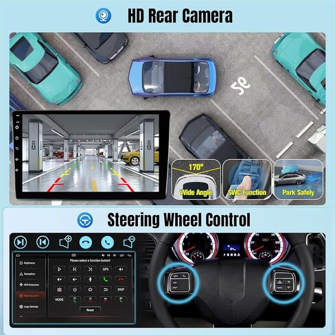 راديو سيارة Leadfan لسيارة Dodge Grand Caravan 2011-2020 Chrysler Town & Country 2011-2016 Grand Voyager 2011-2015 مع Carplay Android Auto، شاشة 9 بوصات بلوتوث/FM/GPS/SWC، 2G+32G، كاميرا احتياطية in Kuwait