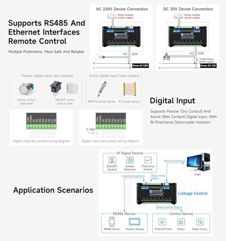 Waveshare Industrial 8-Channel RP2350 Relay Module, Based on RP2350 Dual-core & Dual-Architecture Microcontroller, Supports Digital Input, RS485, Ethernet and Multiple Isolation Protection in Kuwait