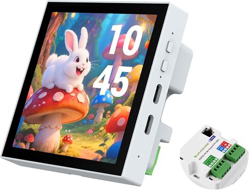 ESP32-P4 Smart 86 Box Development Board، ESP32-P4 Chip Onboard 4inch IPS 720 x720 Pixel Touch Display، Support AI Voice Interaction، مع RS485، منفذ RJ45 Ethernet، واجهات ترحيل 2-CH in Kuwait