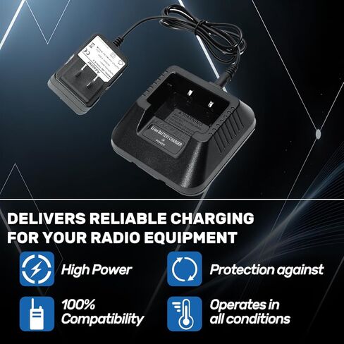 Baofeng UV-5R BF-F8HP Charger Base Kit, 100V-240V AC Wall Charger with US Adapter & USB Charging Cable, Replacement Charging Accessories for Baofeng UV-5R Series Ham Two-Way Radio Walkie Talkie in Kuwait