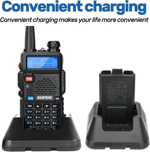 Baofeng UV-5R BF-F8HP Charger Base Kit, 100V-240V AC Wall Charger with US Adapter & USB Charging Cable, Replacement Charging Accessories for Baofeng UV-5R Series Ham Two-Way Radio Walkie Talkie in Kuwait