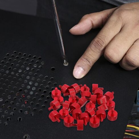 30pcs Knurled Thumb Screws M3x6 Wine Red Computer Case Screws Leveling for Desktop PC and Server Installation in Kuwait