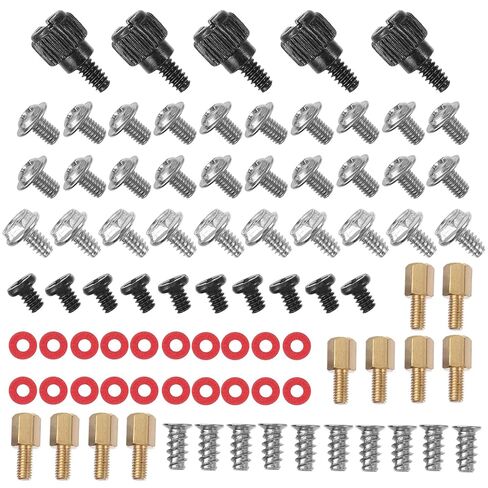 Cabilock 85pcs حالة الكمبيوتر الإبهام ومجموعة غسالة الصلب، ومسامير قوية مخرش لتركيبات المنتجات الإلكترونية، وتطبيقات إصلاح سطح المكتب والكمبيوتر المتوافقة in Kuwait