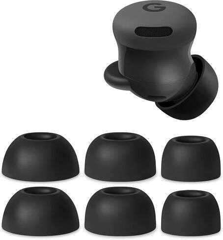Geiomoo Silicone Ear Tips for Google Pixel Buds 2a, Replacement Eartips Earbuds Earpads (Black,L/M/S) in Saudi Arabia