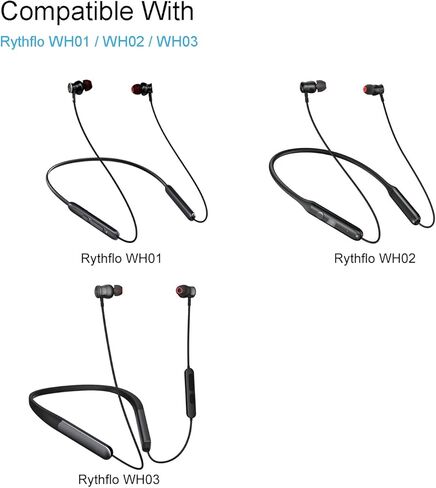 Replacement Ear Tips for bmani T16 / bmanl T16 / occiam T17 / TOZO T6 T10 / TONEMAC N18 / Symphonized/JBL Tune 310C, Silicone Eartips Compatible with Rythflo WH01 Headphones, 9 Pairs (S/M/L) in Kuwait
