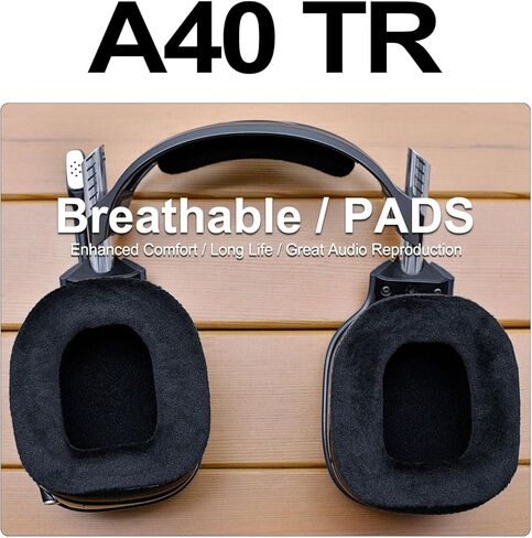 وسائد أذن بديلة A40 TR لـ Astro A40 TR فقط، نسيج قطيفة هجين أكثر سمكًا، مصنوع بواسطة LTYIVABHTTW، وسائد أذن A40 TR، مع رغوة ميكروفون | أسود in Kuwait