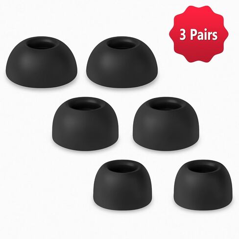 أطراف أذن من السيليكون من Geiomoo لأجهزة Beats Powerbeats Fit 2025 Eartips، وسادات أذن بديلة (أسود، L/M/S) in Kuwait