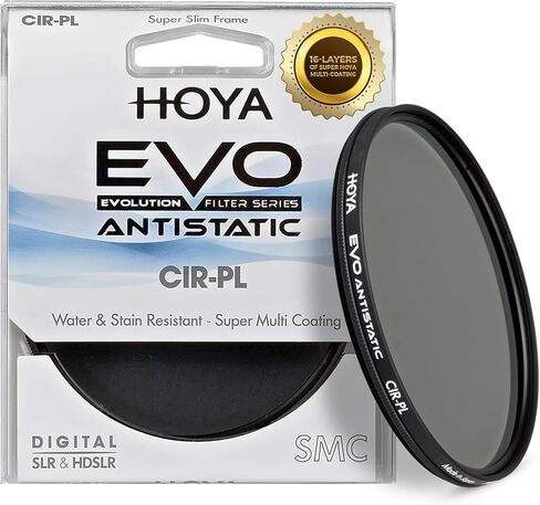 Hoya Evo Antistatic CPL Circular Polarizer Filter - 82mm - Dust / Stain / Water Repellent, Low-Profile Filter Frame in Saudi Arabia