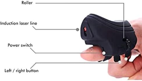 no Wire Finger Ring Mouse, Rechargeable Pocket for PC Laptop Tablet, 1000DPI Resolution, 15-Hour Use Time, 10-12m Use Distance, 25g Host (#1) in Kuwait