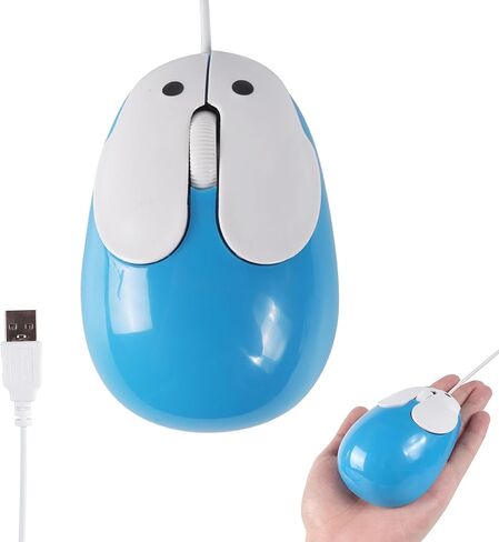 ماوس سلكي لطيف على شكل أرنب كرتوني على شكل حيوان ماوس سلكي USB مع سلك بطول 4.59 قدم 3 أزرار محمولة صغيرة كاواي أرنب فأرة كمبيوتر بصرية للكمبيوتر المحمول والكمبيوتر المكتبي للأطفال والبنات والكبار هدية (وردي) in Kuwait