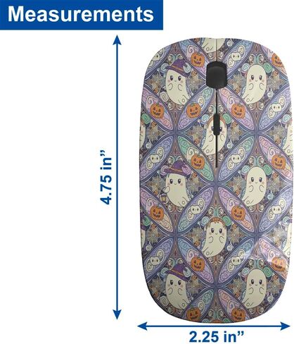 Planetar Ghosts Pumpkins Spiderwebs Pattern، ماوس USB بصري لاسلكي، فئران كمبيوتر محمول نحيفة ومريحة للأطفال in Kuwait
