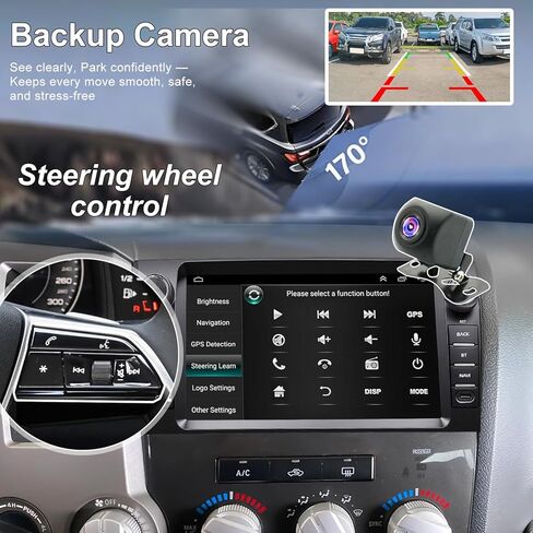 9 Inch Upgrade Car Radio for Toyota Tundra 2007-2013, Toyota Sequoia 2008-2015, Android 13 Touch Screen Head Unit Stereo, Wireless Carplay Android Auto GPS WiFi BT FM Camera, fit JBL & No JBL Vehicles in Kuwait