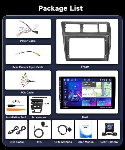 8Core 4G 64G Car Stereo for Toyota Corolla 1991-1997 Radio (Manual A/C) with 9inch 1280*720P HD IPS Touch Screen Wireless CarPlay Android Auto MirrorLink DSP 32EQ GPS WiFi 5.0 Bluetooth Backup Camera in Kuwait