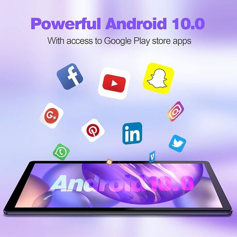 10 Inch Tablet with SIM Card Slot, Android Tablet 3G Phone Tablet, 64GB Storage (Expandable to 512GB) Quad-Core Processor, 8MP Rear Camera, WiFi GPS Bluetooth, Black in Kuwait